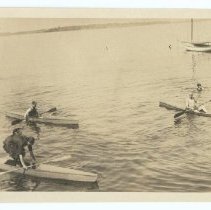 02.03 1923, Marjorie Lyon and men kayaking